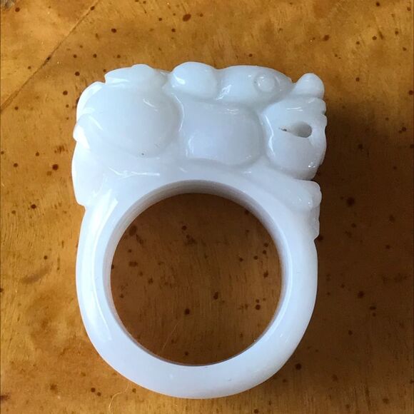 Natural Jade Dragon Ring Discounted Size 8 - Picture 5 of 10
